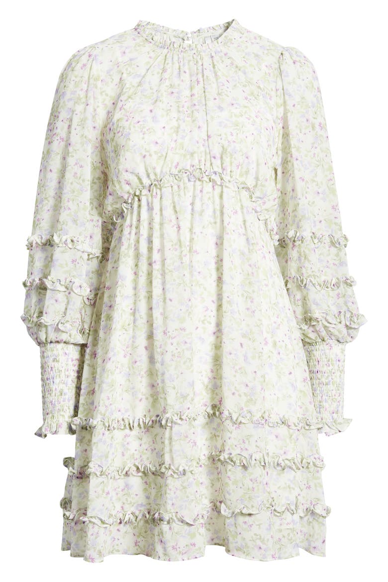 Floral & Ruffle Long Sleeve Minidress, Alternate, color, DREAMCATCHER DITSY