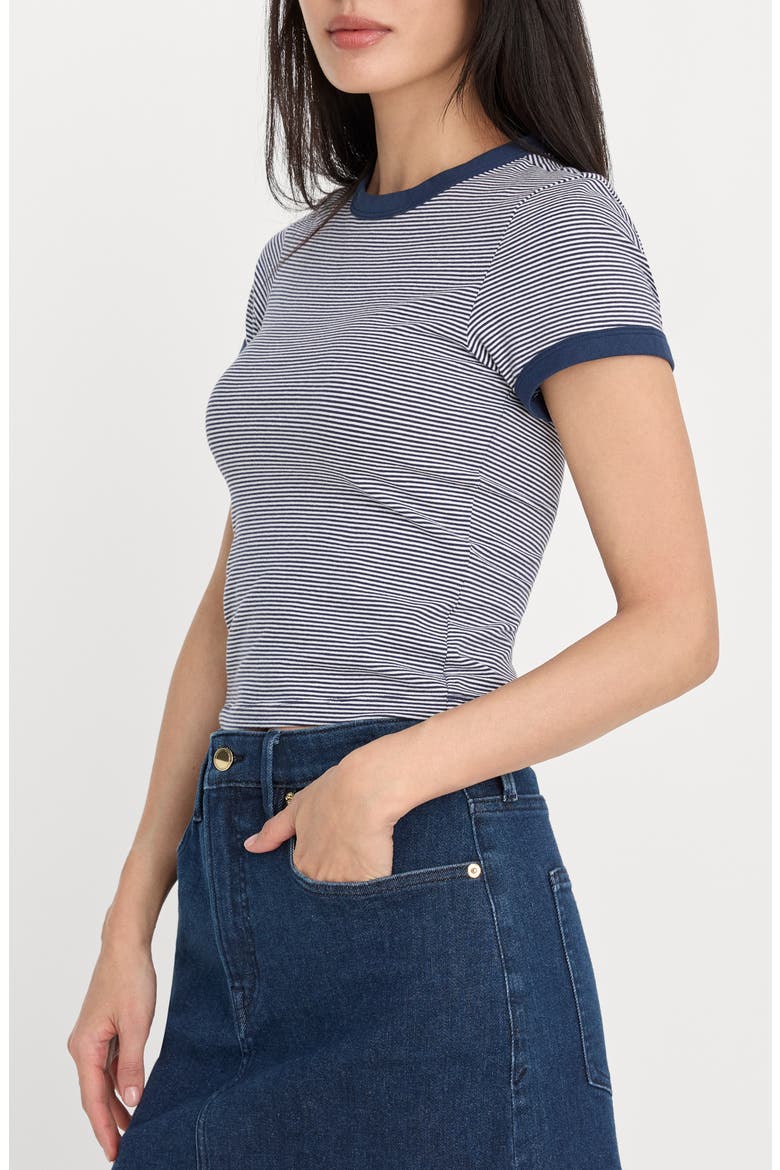 Stretch Cotton Crop Ringer T-Shirt, Alternate, color, HORIZON STRIPE
