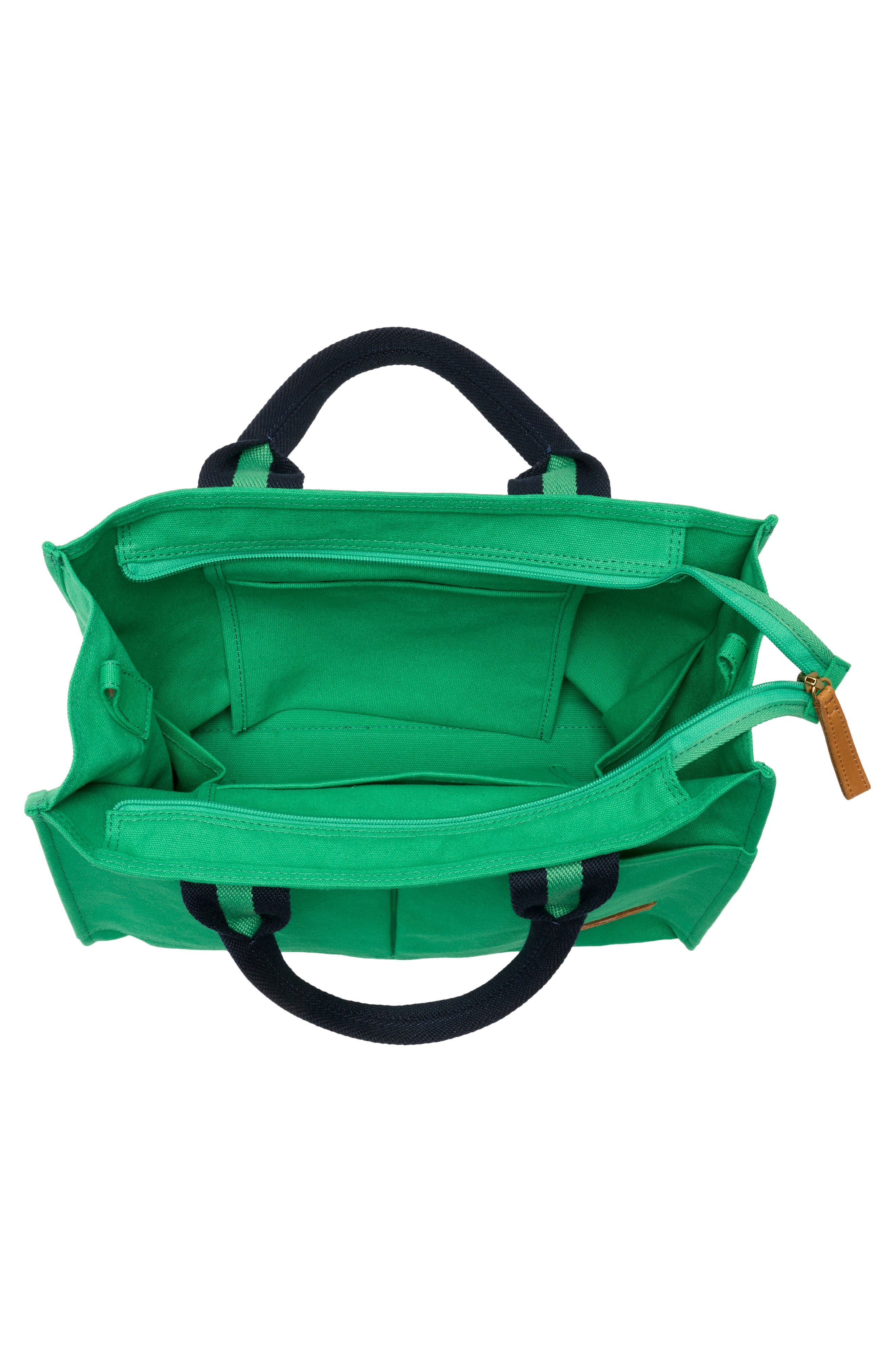 New Amsterdam Leatherworks Multi Compartment Canvas Tote Bag, Alternate, color, Kelly/ Kelly