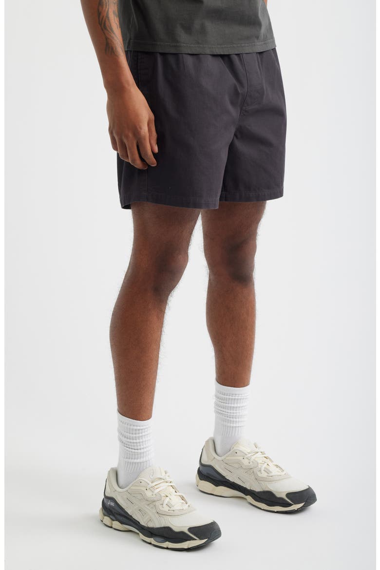 Leisure Cotton Twill Shorts, Alternate, color, BLACK