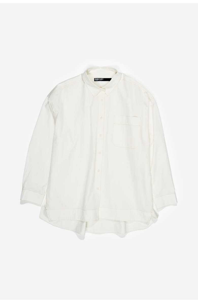 Bimba y Lola Cotton Shirt, Alternate, color, Ivory