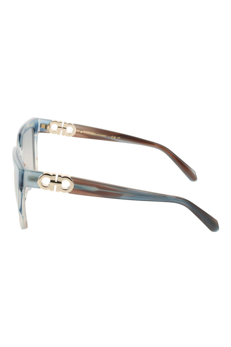 58mm Rectangular Sunglasses, Alternate, color, STRIPED SAND BLUE