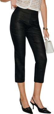 Reformation Petra Low Rise Linen Pedal Pusher Pants