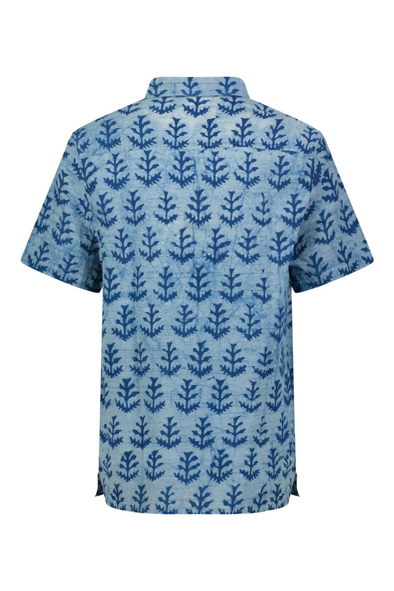 Short Sleeve Button-Up Camp Shirt, Alternate, color, LIGHT INDIGO