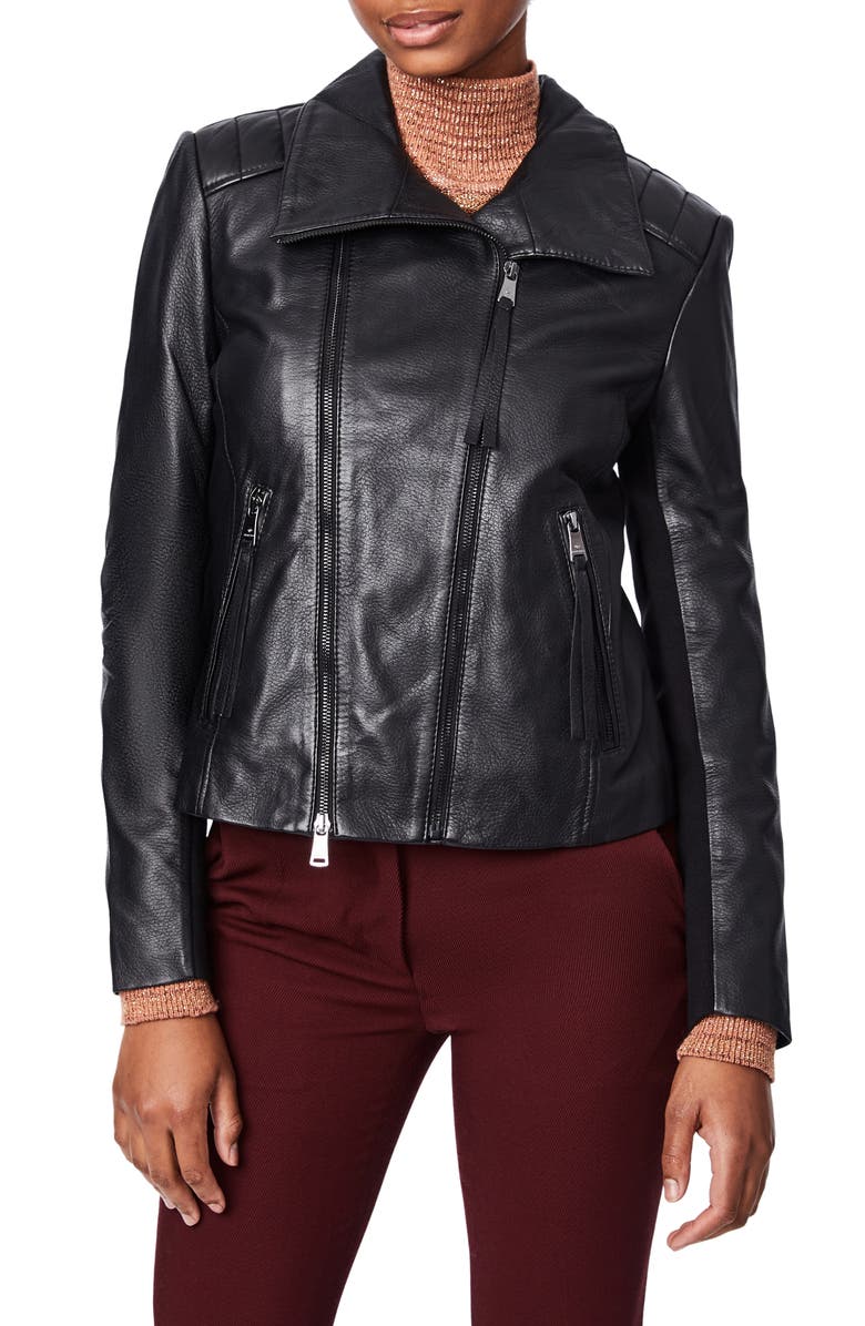 Bernardo Leather Moto Jacket, Main, color,