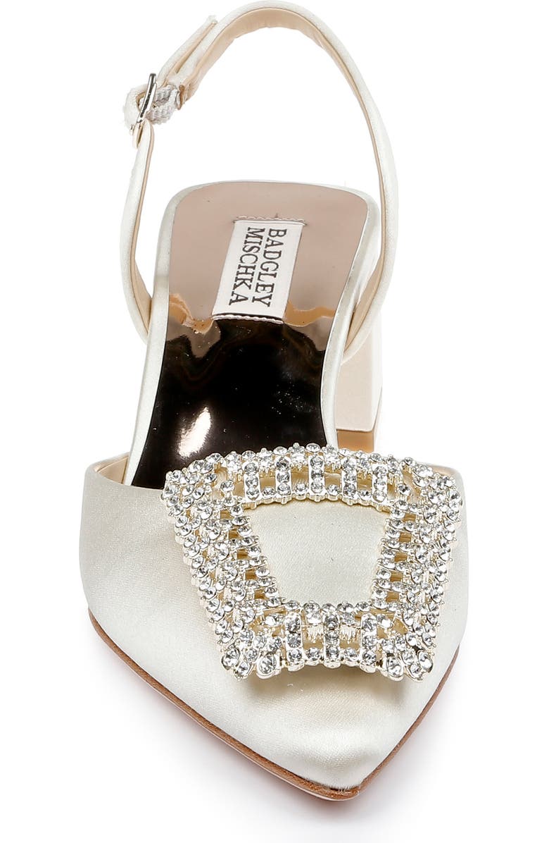 Badgley Mischka Collection Emmie Slingback Pointed Toe Pump, Alternate, color, Ivory