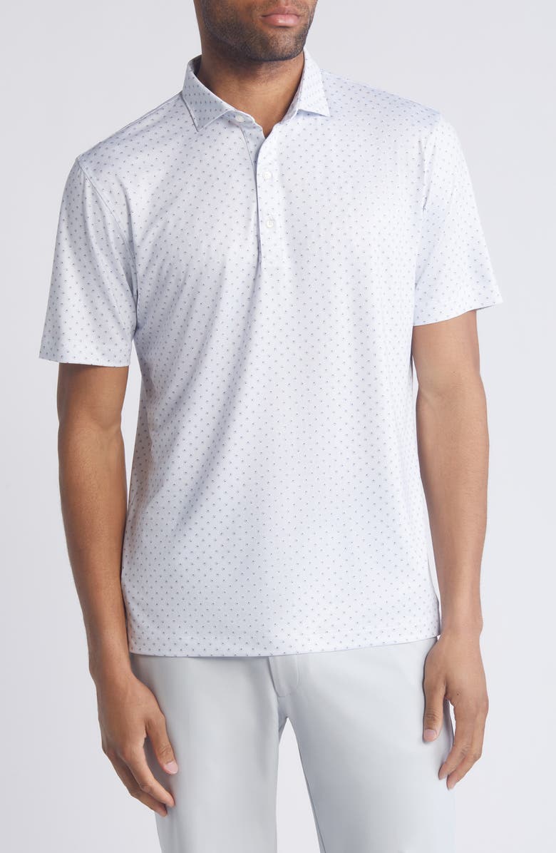 johnnie-O Crete Neat Print PREP-FORMANCE Polo, Main, color, Paloma