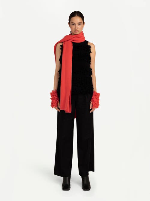 Gobi Mongolian Cashmere Loop-stitch Cashmere Fingerless Gloves In Sugar Coral