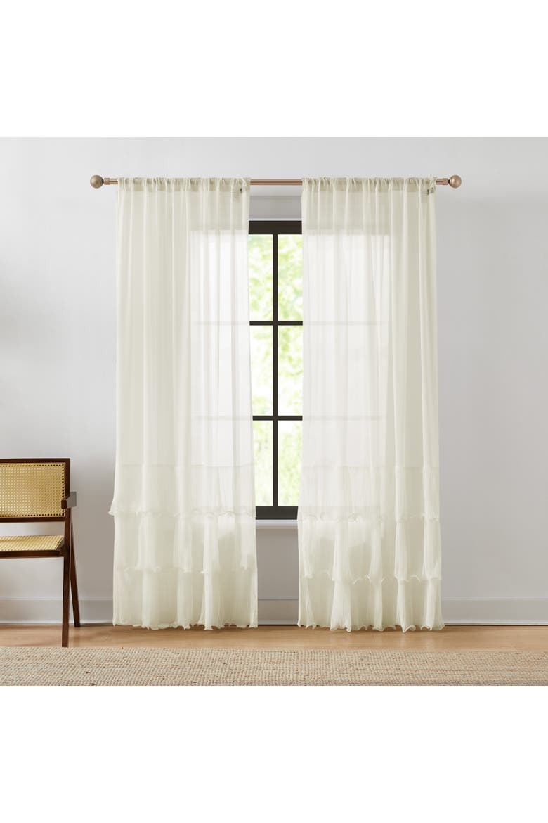 Georgette Sheer Window Panel, Main, color, Cream