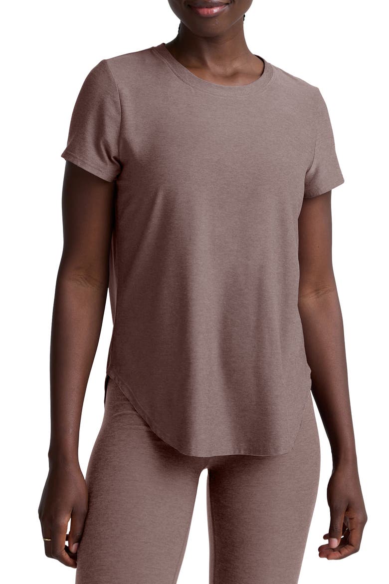 On the Down Low T-Shirt, Main, color, ROSEY TAUPE HEATHER