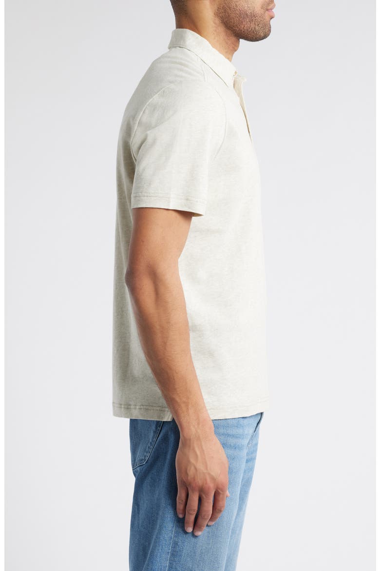 Laurito Beach Cotton & Linen Polo, Alternate, color, KHAKI HEATHER