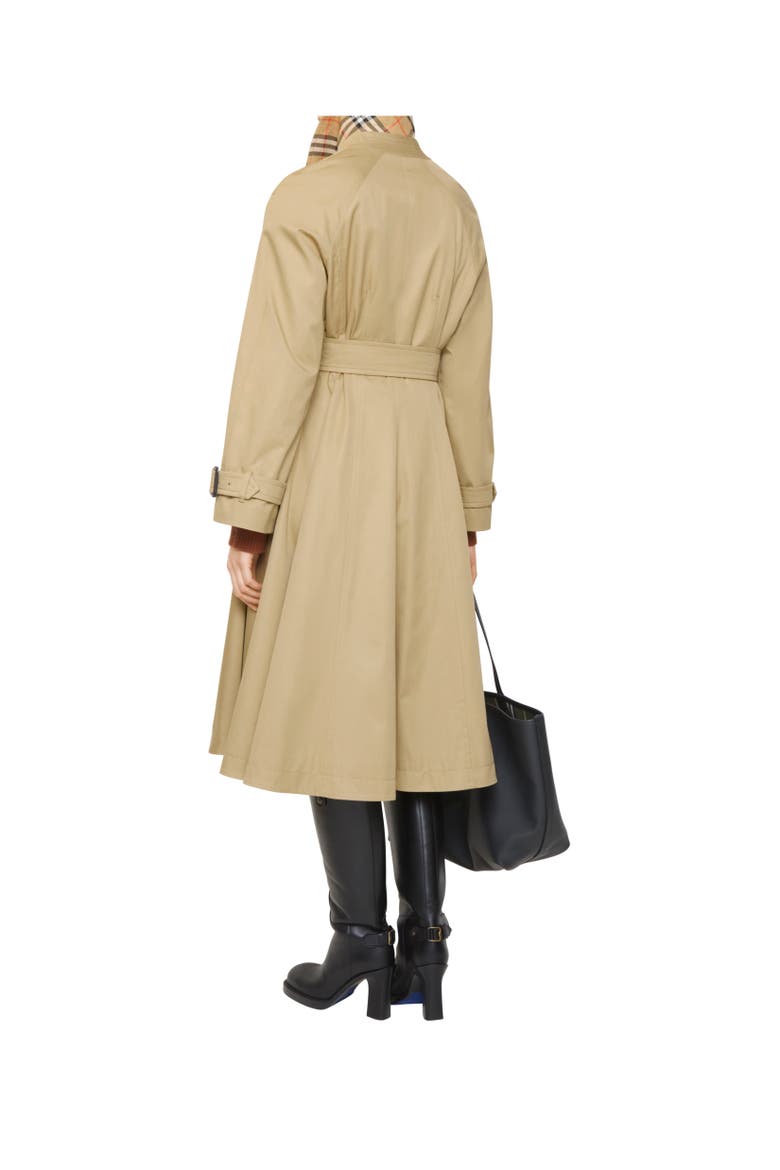 Long Gabardine Ellingham Fit-and-flare Car Coat, Alternate, color, Beige