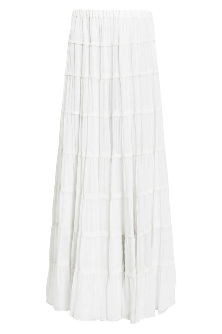 Eva Tiered Maxi Skirt, Alternate, color, CHALK WHITE