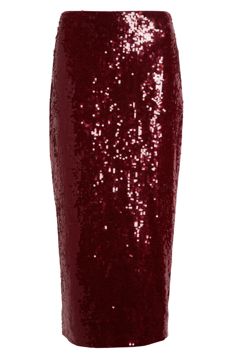 Veronica Beard Koa Sequin Midi Skirt, Alternate, color, Wine