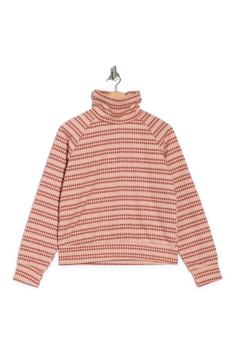 Bebe Long Sleeve Turtleneck Top, Alternate, color, DIAMOND