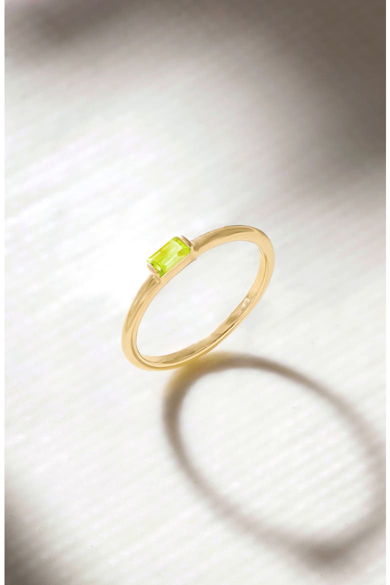Baguette Gemstone Ring, Alternate, color, GREEN