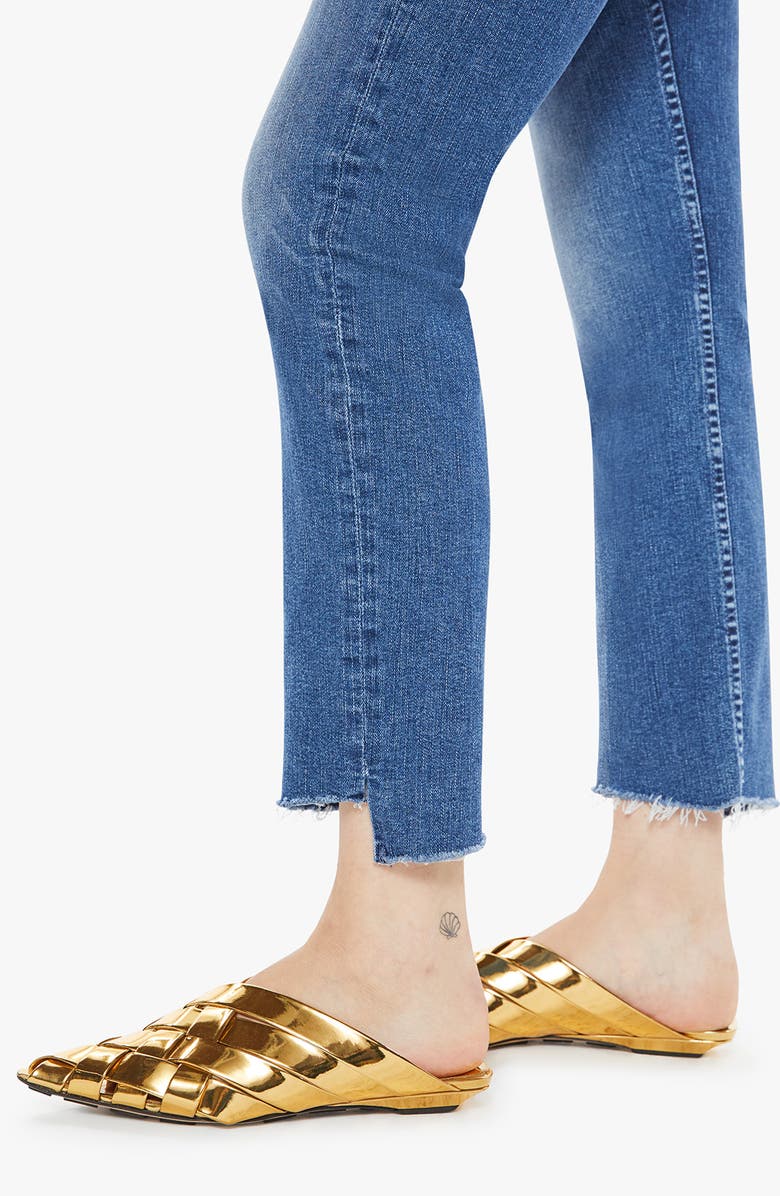 MOTHER High Waist Rider Fray Step Hem Ankle Jeans, Alternate, color, 