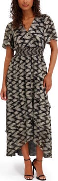 Kensie Foiled Yoryu Midi Dress