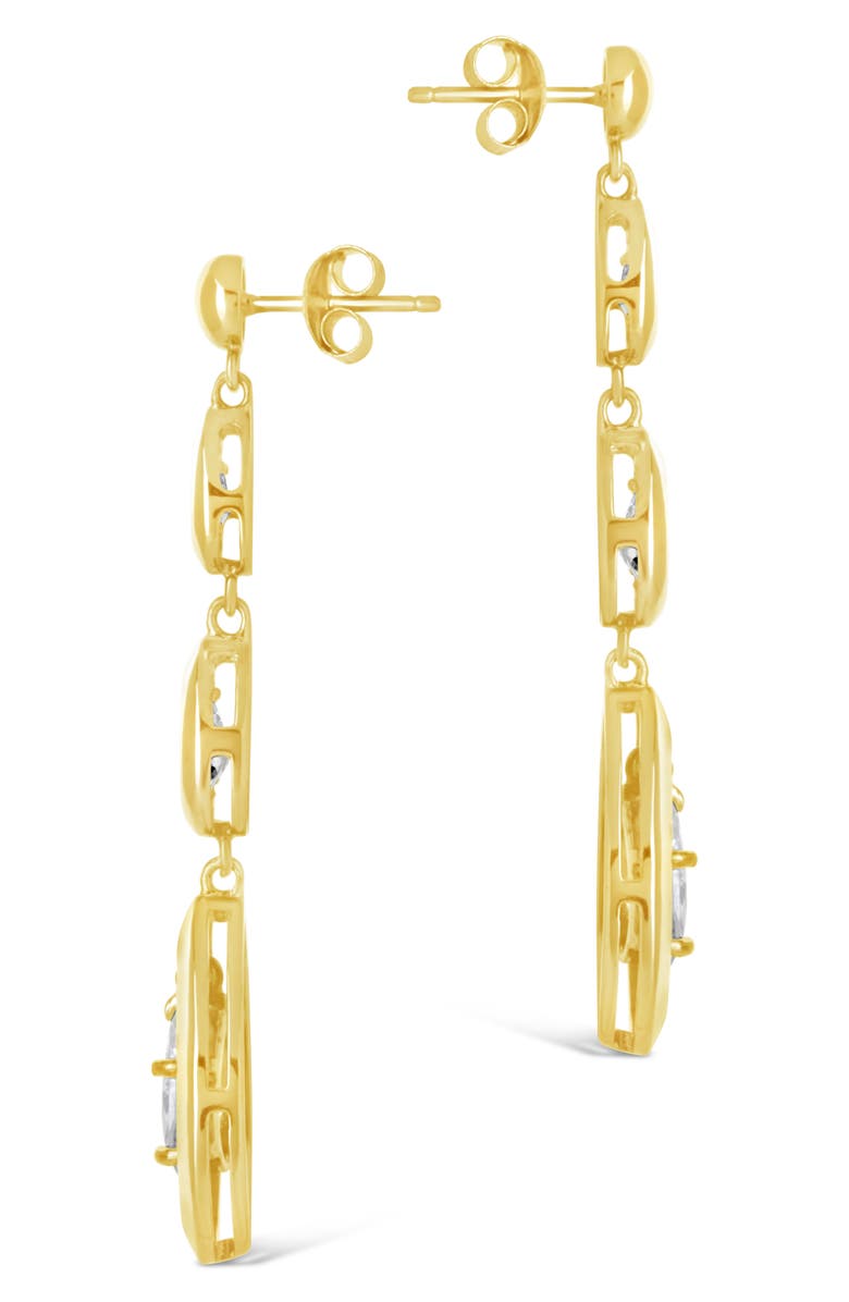 Sterling Forever Zara CZ Drop Earrings, Alternate, color, Gold