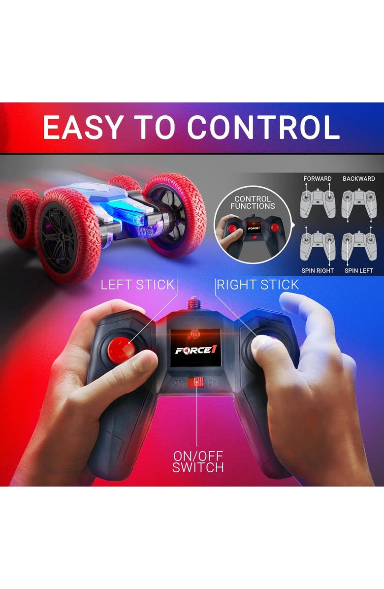 Force1 Tornado+ LED Remote Control Car, Alternate, color, Blue, Red