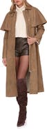 Avec Les Filles Faux Suede Cape Trench Coat