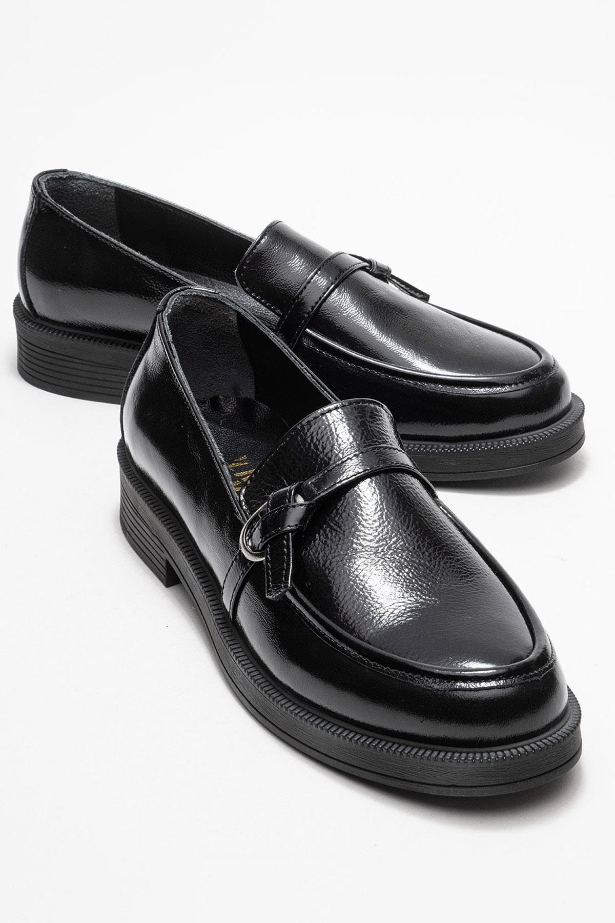 Forever & Always Shoes Galea Buckled Leather Loafers, Alternate, color, Black Patent Leather