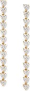 Nadri Crystal Heart Linear Drop Earrings