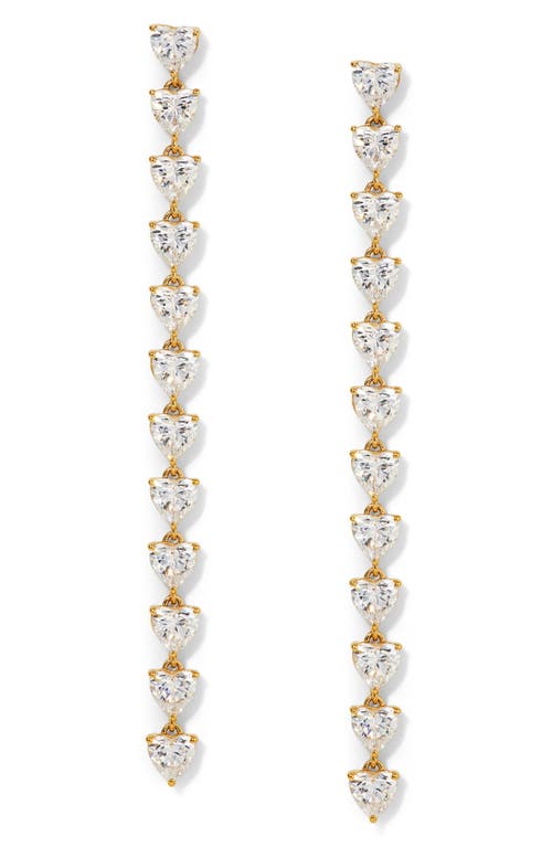 NADRI NADRI CRYSTAL HEART LINEAR DROP EARRINGS