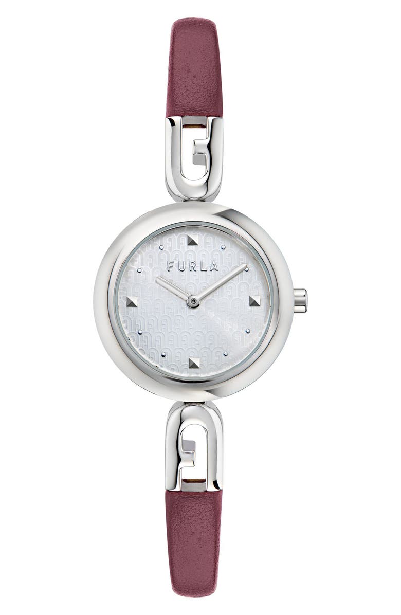 Furla Glamour Chic Mixed Material Bracelet Watch, 28mm, Main, color, Silver-Tone