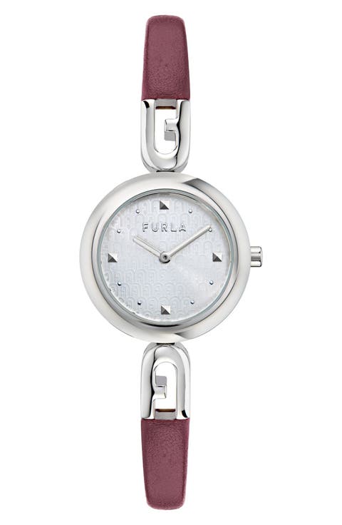 Glamour Chic Mixed Material Bracelet Watch, 28mm