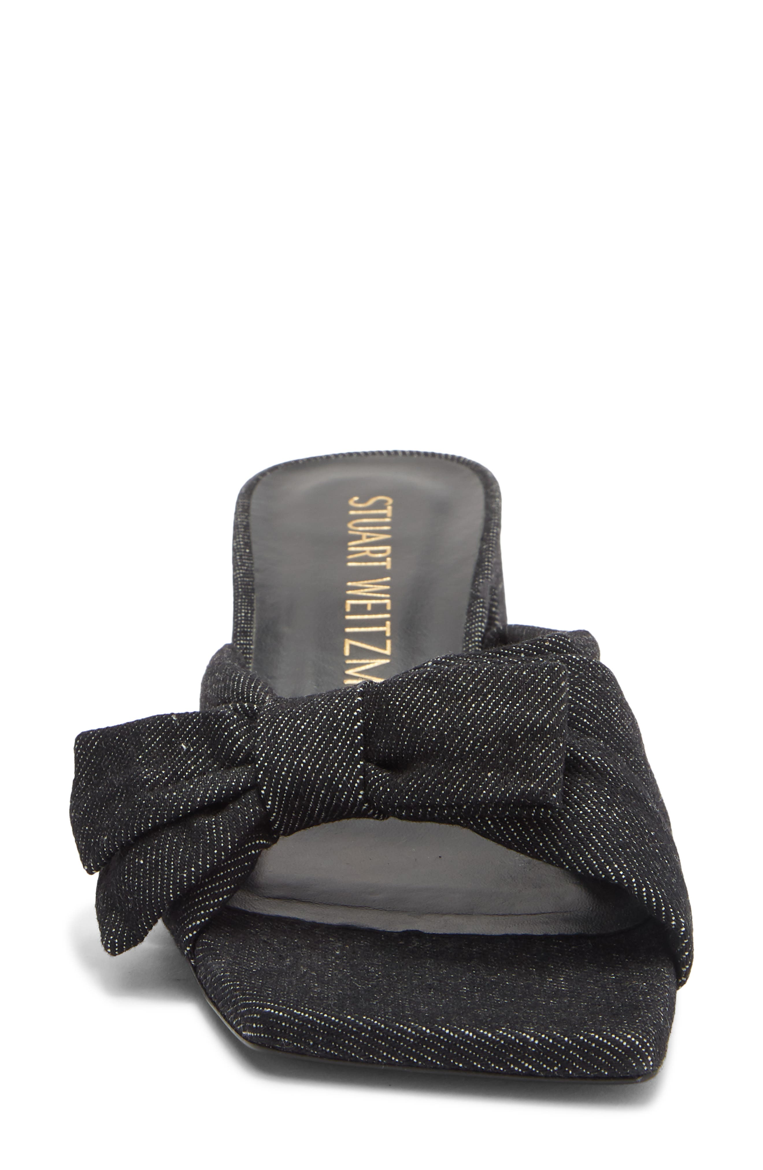 Stuart Weitzman Sofia 45 Slide Sandal, Alternate, color, Black