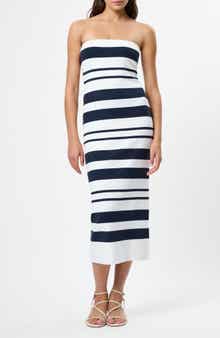 Maxime Stripe Strapless Midi Dress