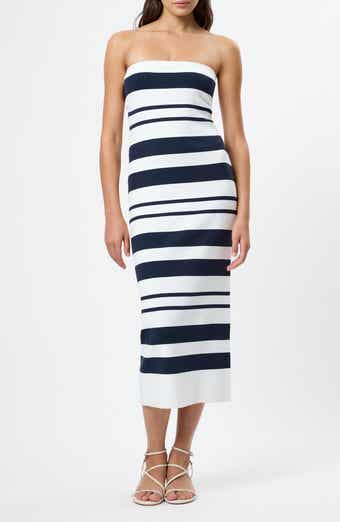 Maxime Stripe Strapless Midi Dress