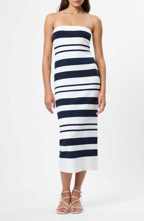 Maxime Stripe Strapless Midi Dress