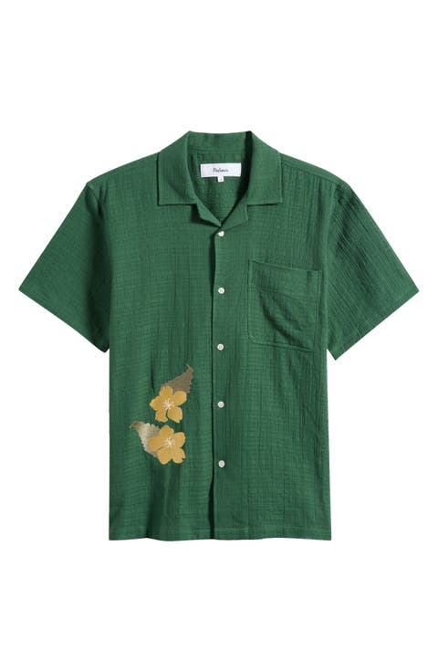 Ramus Floral Embroidered Camp Shirt