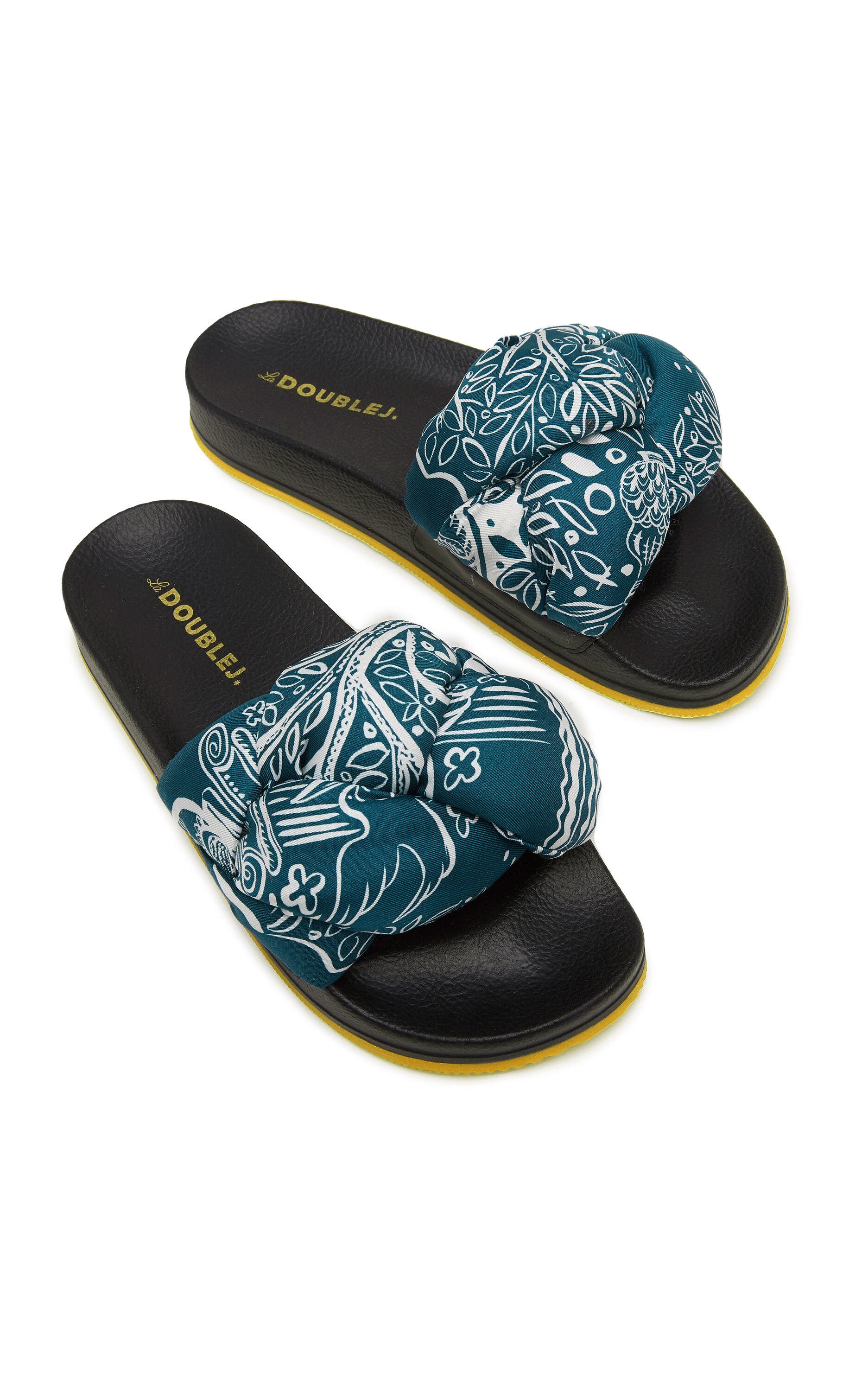 La DoubleJ Treccia Slides Ionic Blue Petro, Alternate, color, Ionic Blue Petro