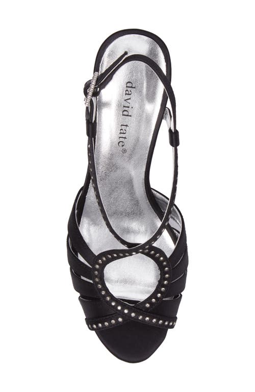 David Tate Whisper Slingback Sandal In Black Satin