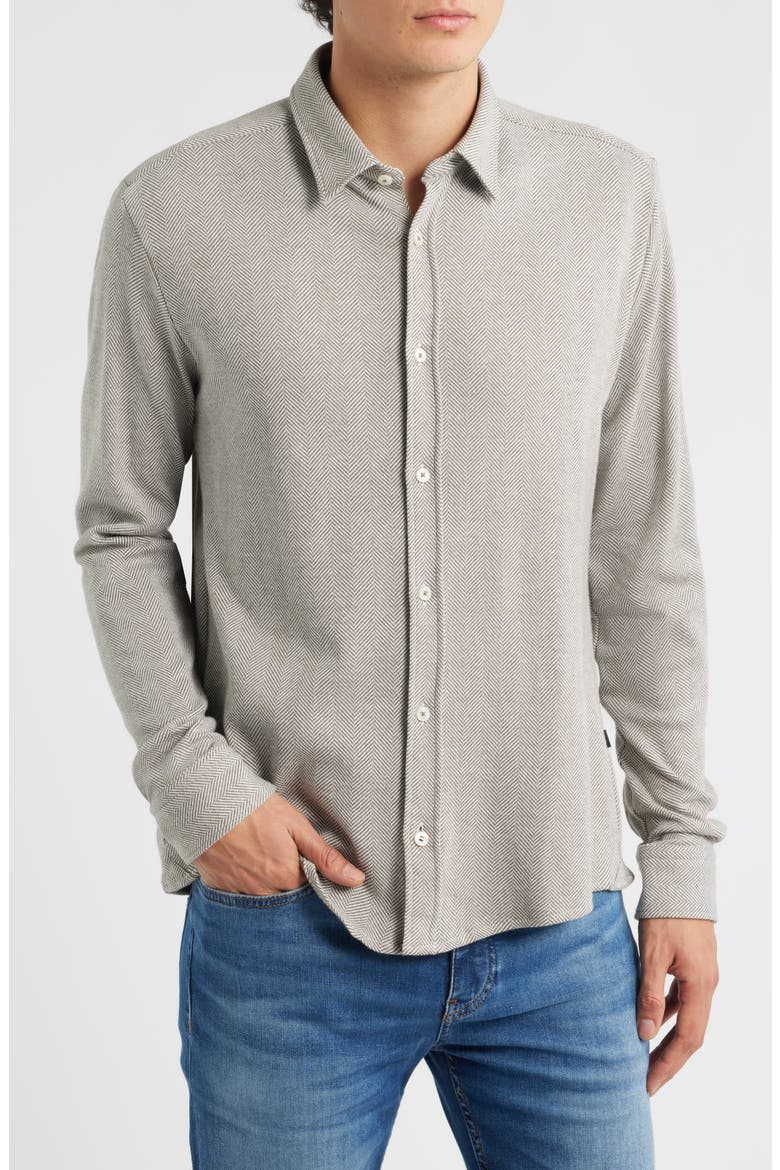 Roan Kent Cotton Button-Up Shirt, Main, color, OPEN GREEN