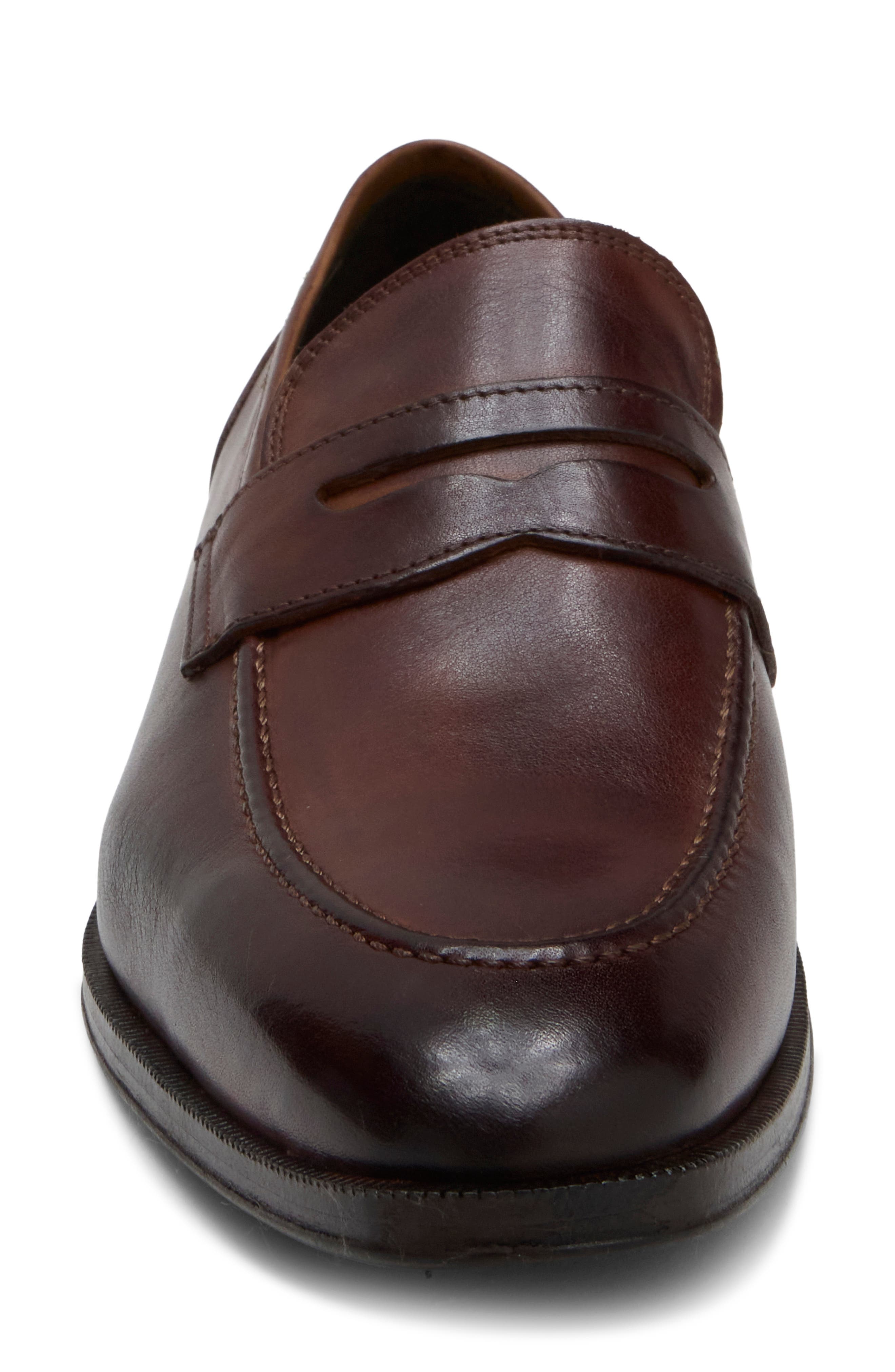 Spoleto Leather Penny Loafer, Alternate, color, BROWN MAHOGANY LEATHER