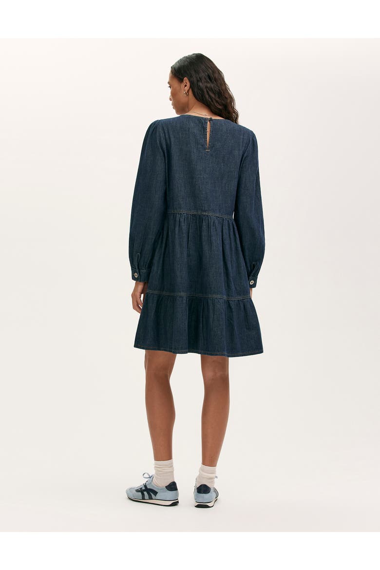 Nancy Denim Short Tiered Dress, Alternate, color, Indigo