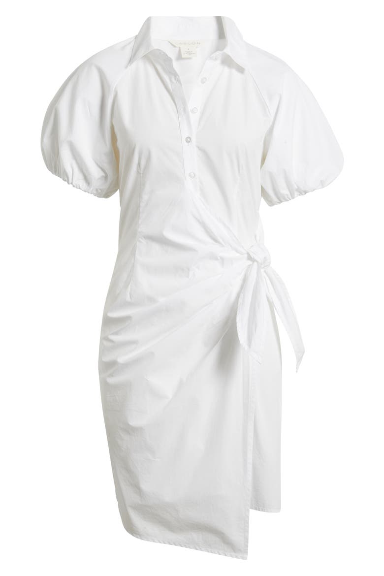 Balloon Sleeve Shirtdress, Alternate, color, WHITE