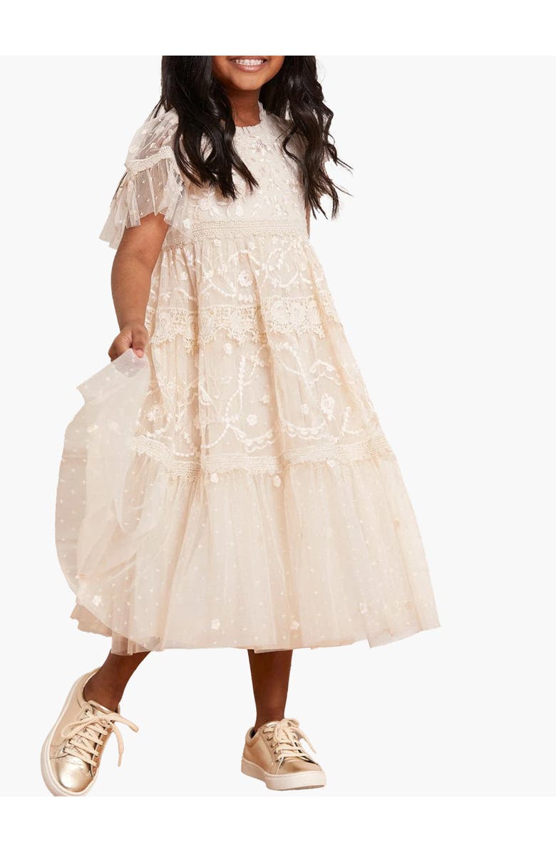Needle & Thread Midsummer Lace Kids Dress, Main, color, Champagne