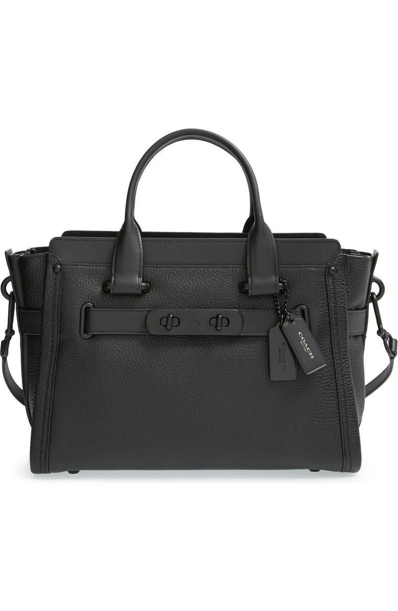 COACH 'Swagger' Pebble Leather Satchel, Main, color,