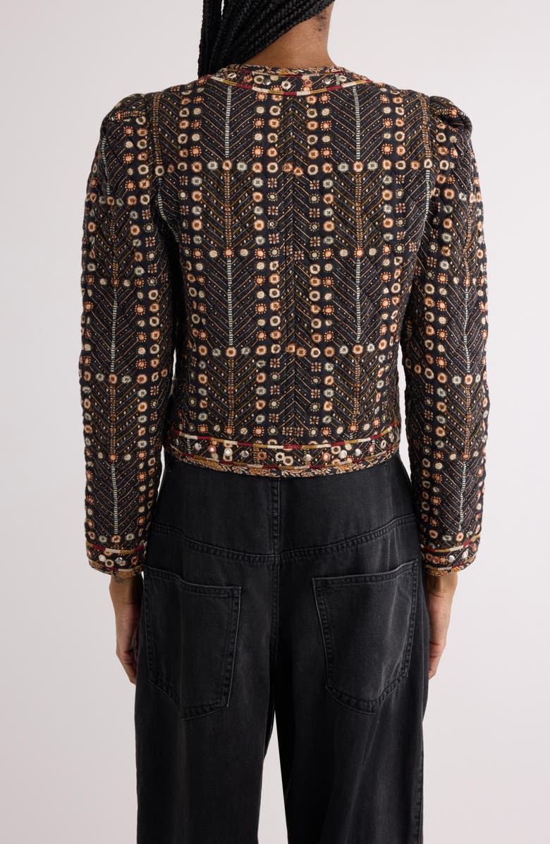 Isabel Marant Étoile Christy Floral Stud Detail Quilted Jacket, Alternate, color, 