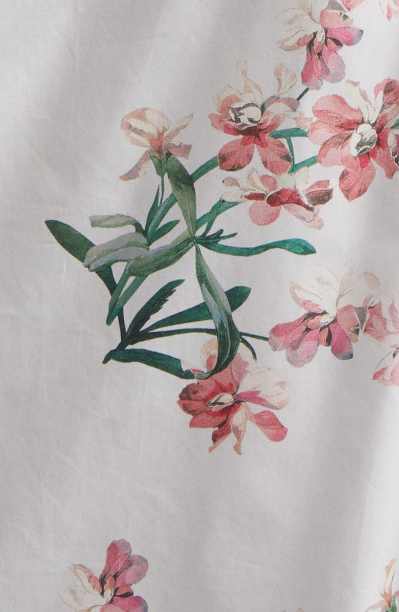 Erdem Floral Organic Cotton Midi Dress, Alternate, color, Painted Orchid Petal Pink
