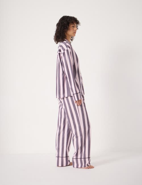 Hush Cotton Stripe Pajamas In Pink