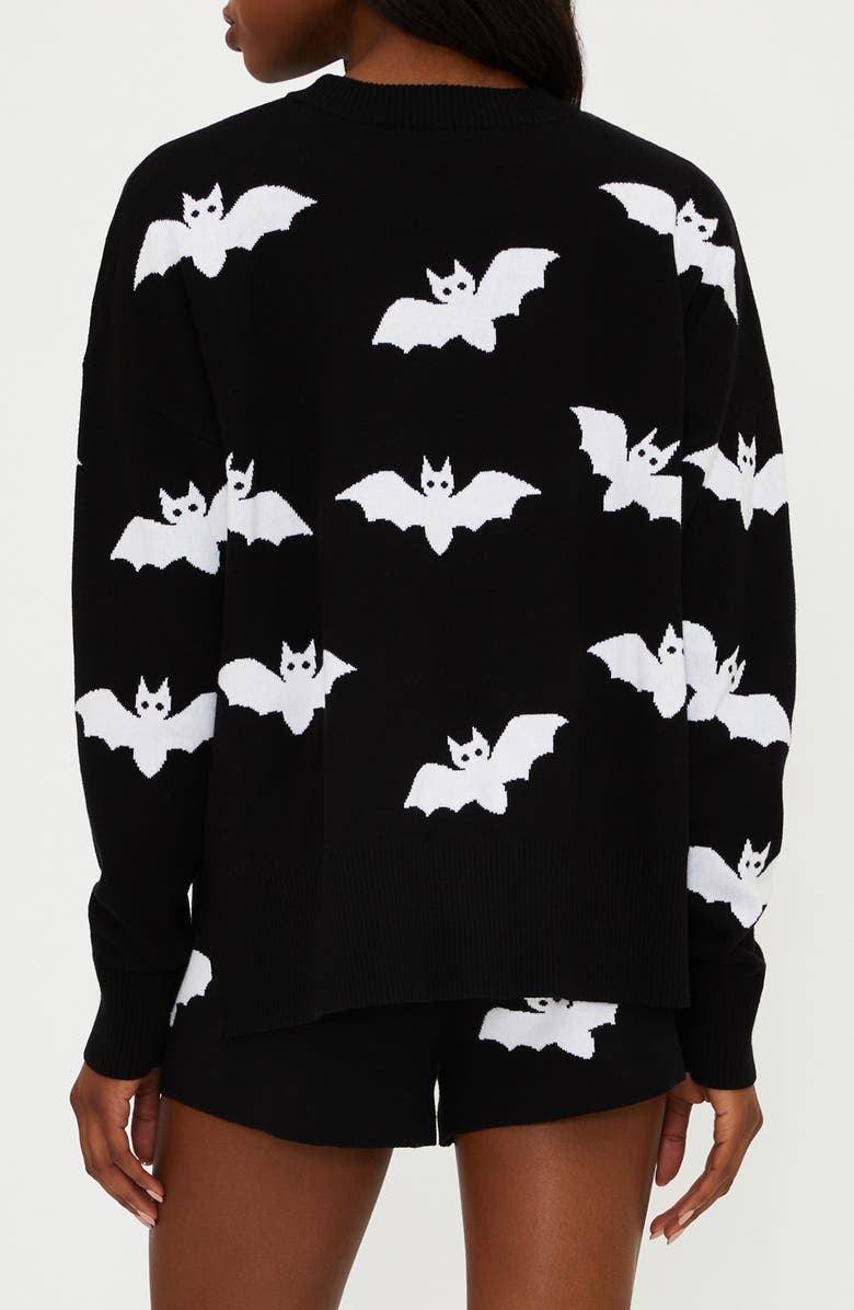Beach Riot Callie Cotton Sweater, Alternate, color, Bats