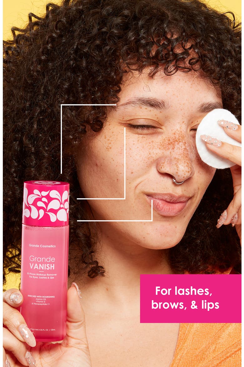 GrandeVANISH Bi-Phase Makeup Remover for Eyes, Lashes & Lips, Alternate, color, CLEAR