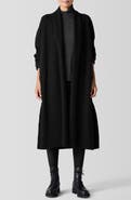 Eileen Fisher High Collar Wool Felted Coat
