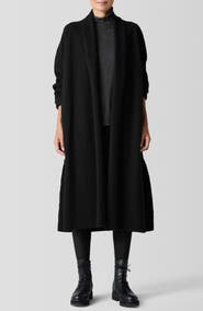 Eileen Fisher High Collar Wool Felted Coat
